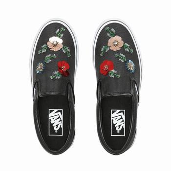 Damske Slip On Tenisky Vans Floral Sequins Čierne/Biele VA52AOPKT